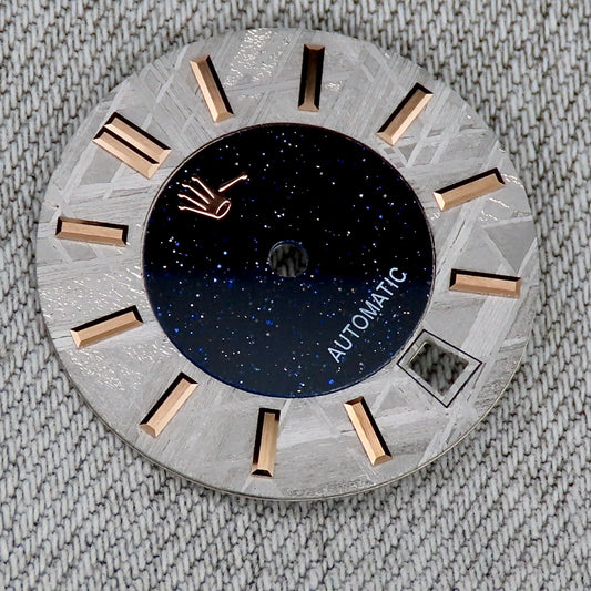 Dial maker - Grey/Natural Meteorite combined with blue gold stone dial