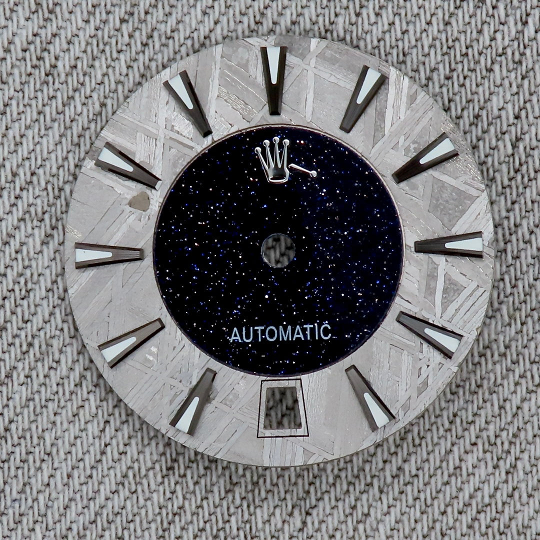 Dial maker - Grey/Natural Meteorite combined with blue gold stone dial