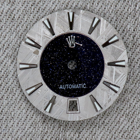 Dial maker - Grey/Natural Meteorite combined with blue gold stone dial