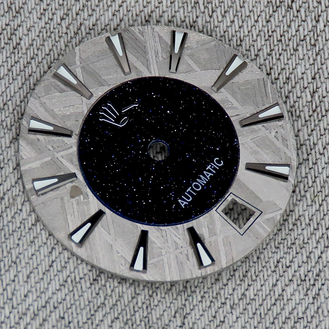 Dial maker - Grey/Natural Meteorite combined with blue gold stone dial
