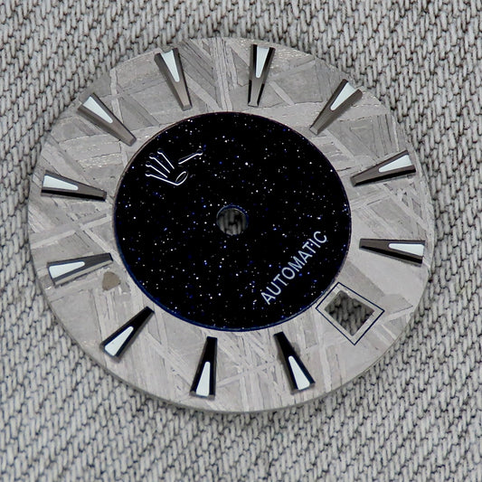 Dial maker - Grey/Natural Meteorite combined with blue gold stone dial