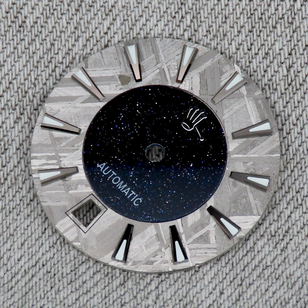 Dial maker - Grey/Natural Meteorite combined with blue gold stone dial