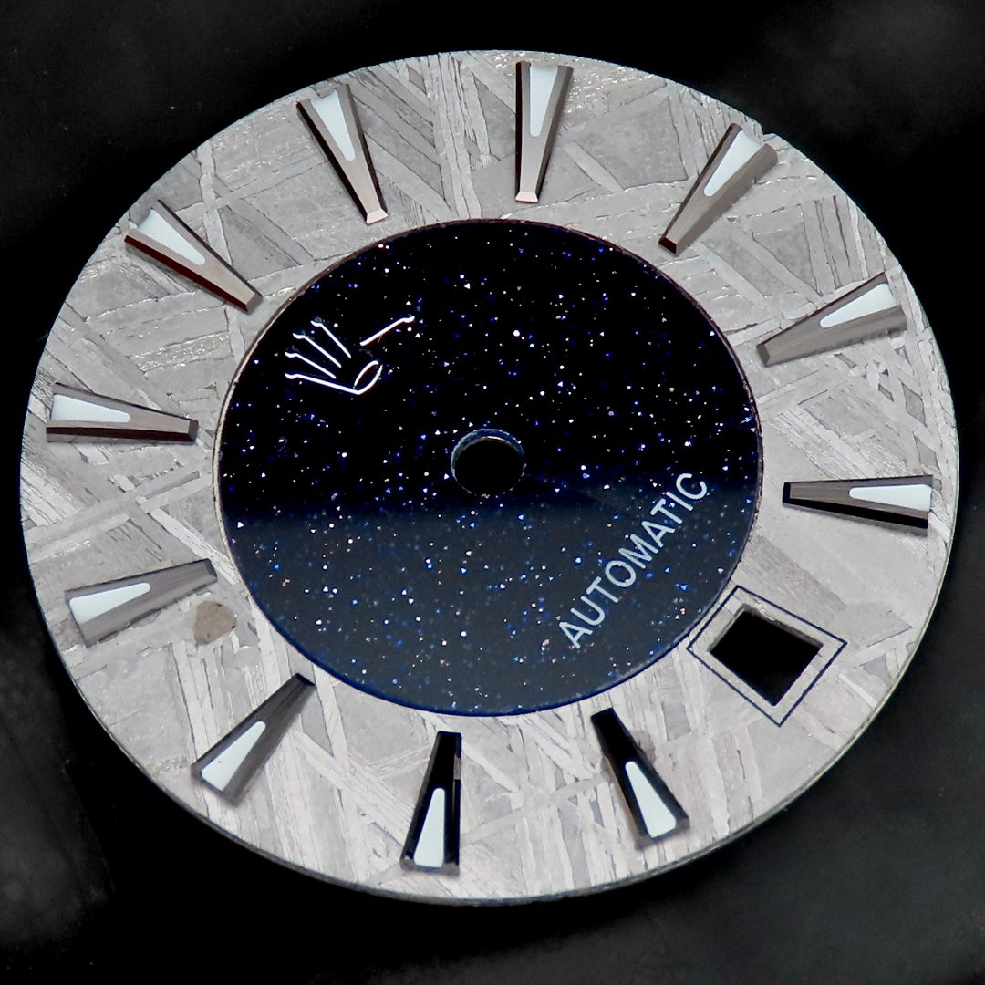 Dial maker - Grey/Natural Meteorite combined with blue gold stone dial