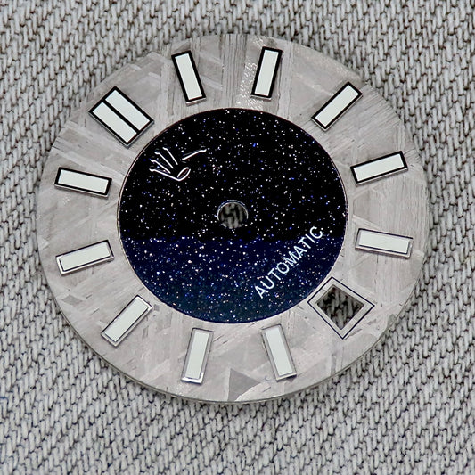 Dial maker - Grey/Natural Meteorite combined with blue gold stone dial