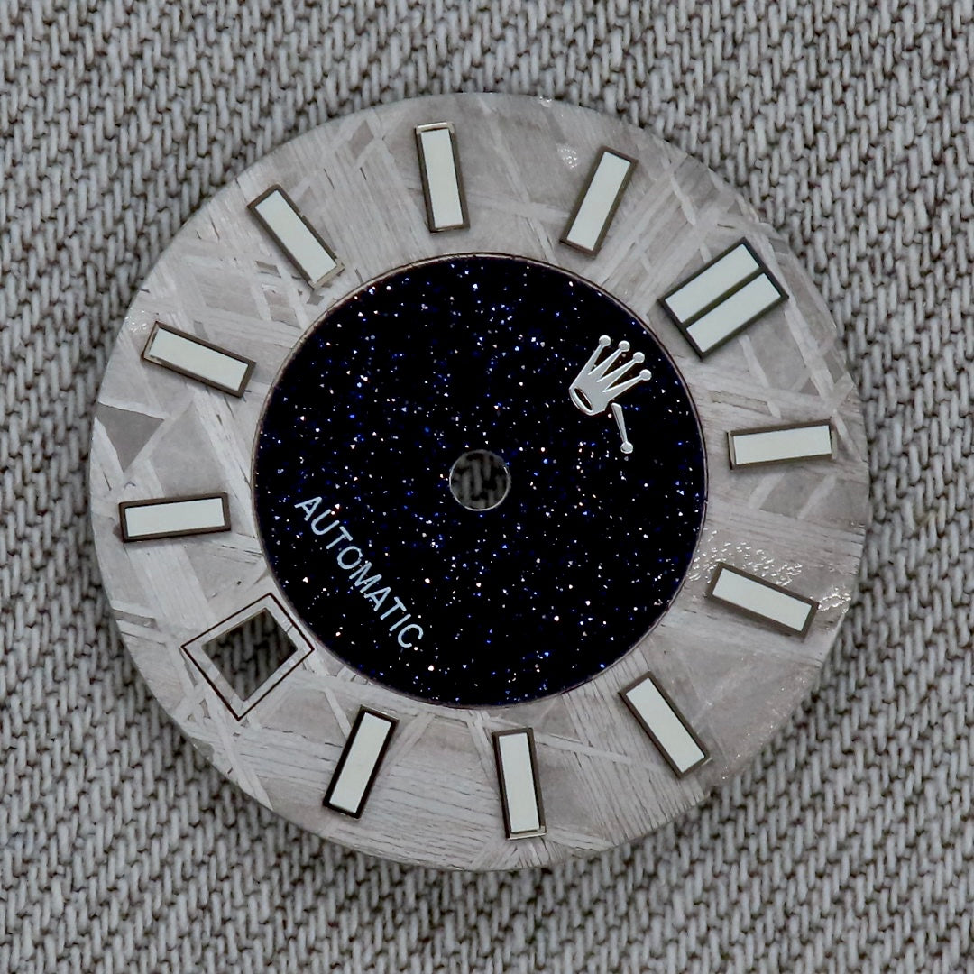 Dial maker - Grey/Natural Meteorite combined with blue gold stone dial
