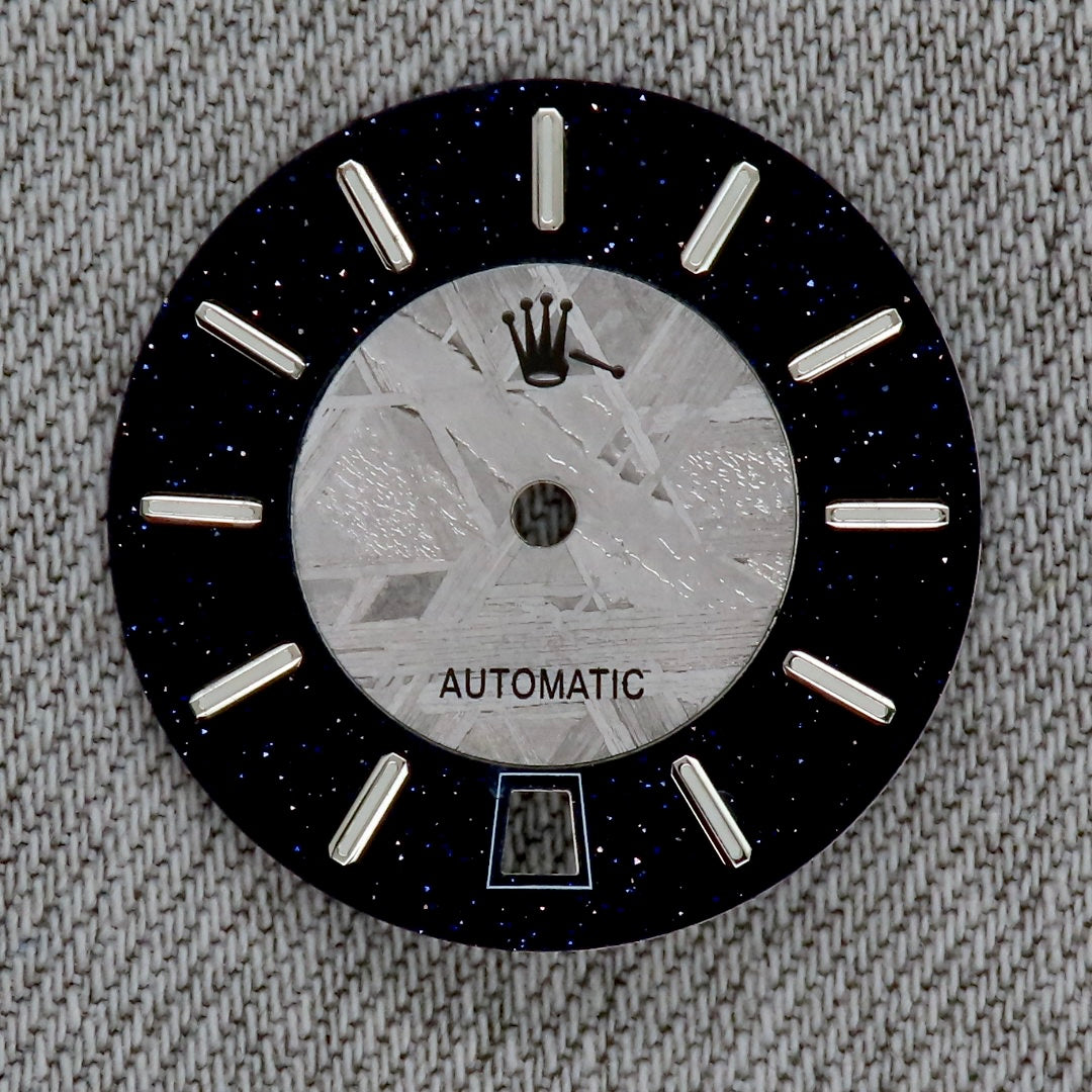 Dial maker - Grey/Natural Meteorite combined with blue gold stone dial