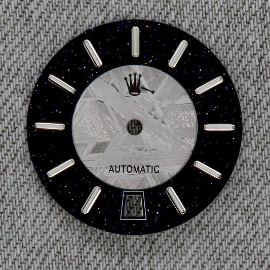 Dial maker - Grey/Natural Meteorite combined with blue gold stone dial