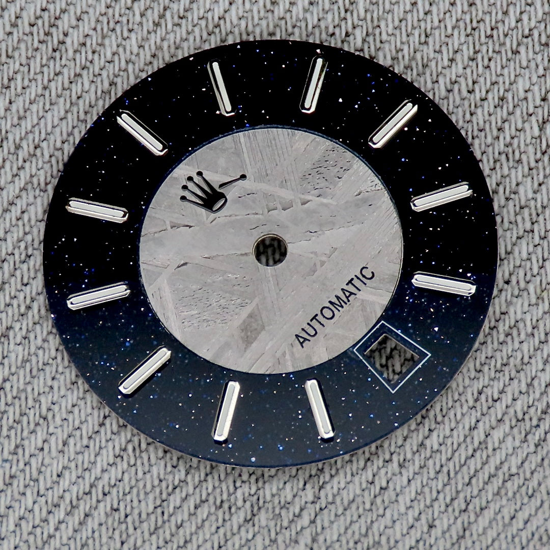 Dial maker - Grey/Natural Meteorite combined with blue gold stone dial