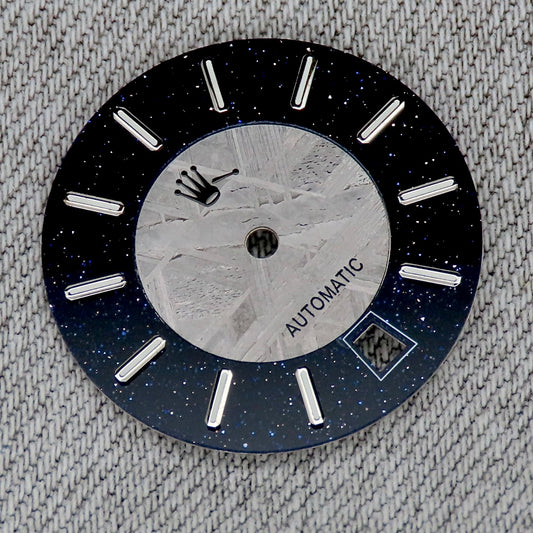 Dial maker - Grey/Natural Meteorite combined with blue gold stone dial