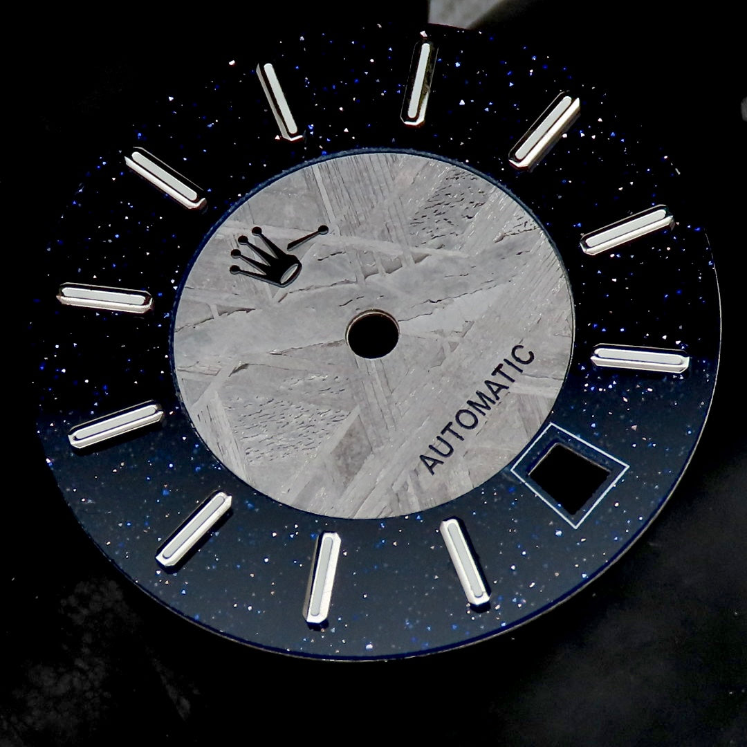 Dial maker - Grey/Natural Meteorite combined with blue gold stone dial