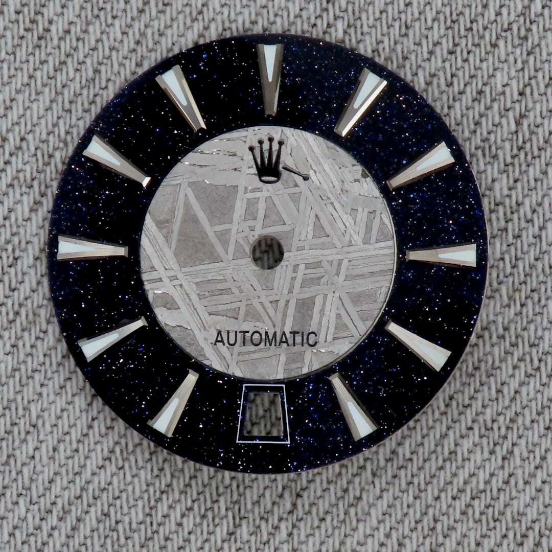 Dial maker - Grey/Natural Meteorite combined with blue gold stone dial