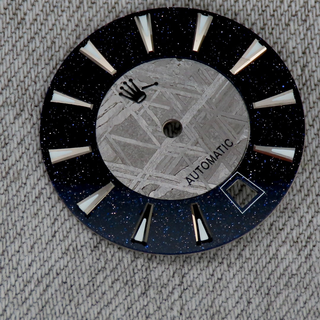 Dial maker - Grey/Natural Meteorite combined with blue gold stone dial