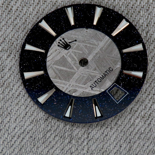 Dial maker - Grey/Natural Meteorite combined with blue gold stone dial