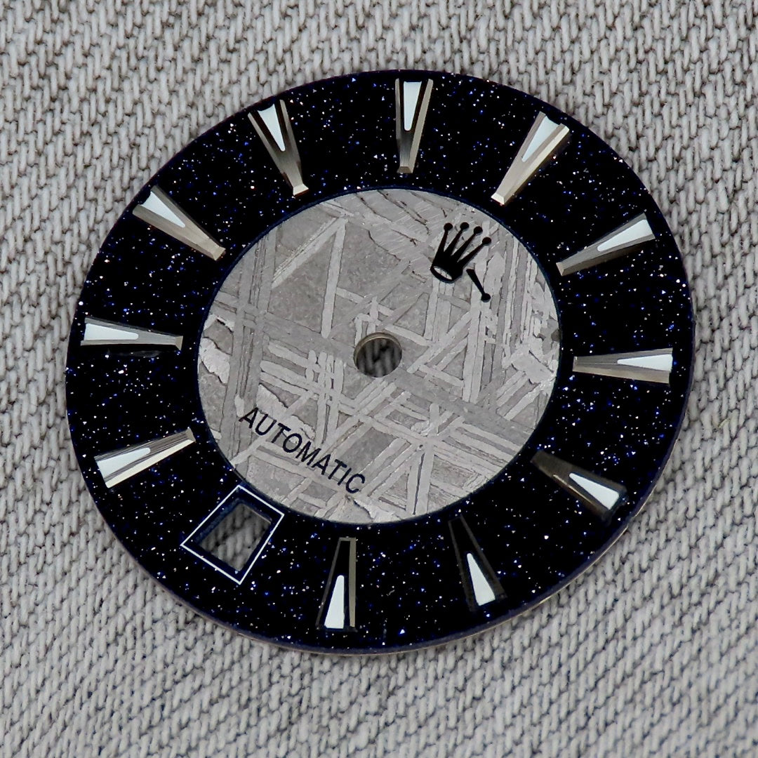 Dial maker - Grey/Natural Meteorite combined with blue gold stone dial