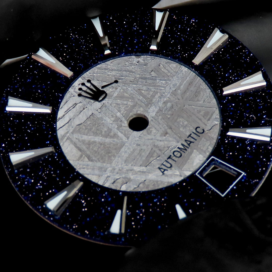 Dial maker - Grey/Natural Meteorite combined with blue gold stone dial