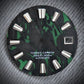 Dial Maker -  Full C3 Lume Black/Green Forged Carbon  Dial For Seiko Mod