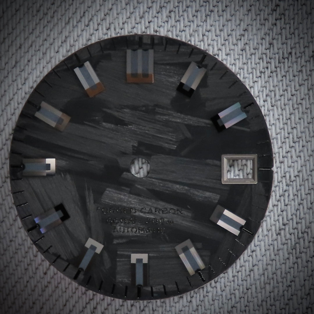 Dial Maker -  Black Forged Carbon  Dial For Seiko Mod