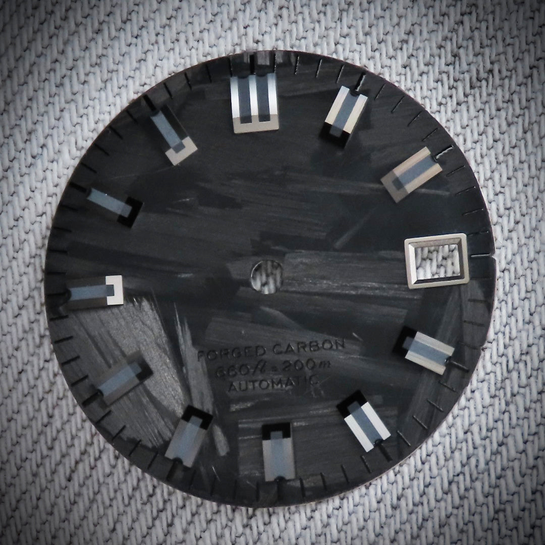 Dial Maker -  Black Forged Carbon  Dial For Seiko Mod