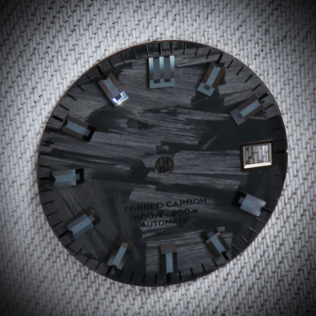 Dial Maker -  Black Forged Carbon  Dial For Seiko Mod