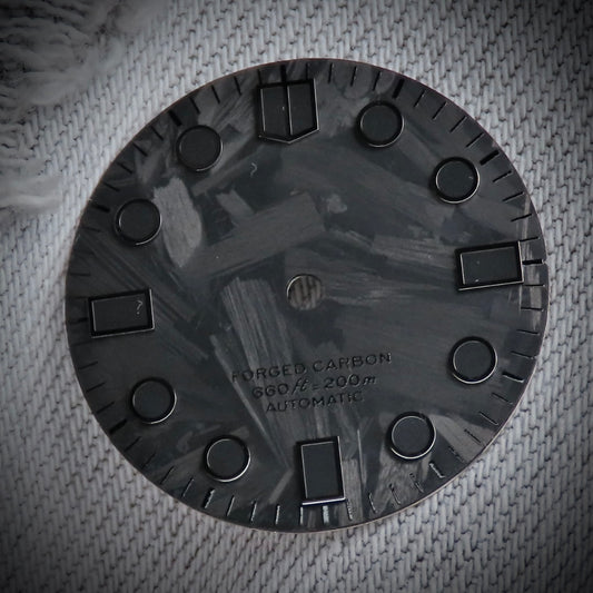 Dial Maker -  Black Forged Carbon  Dial For Seiko Mod