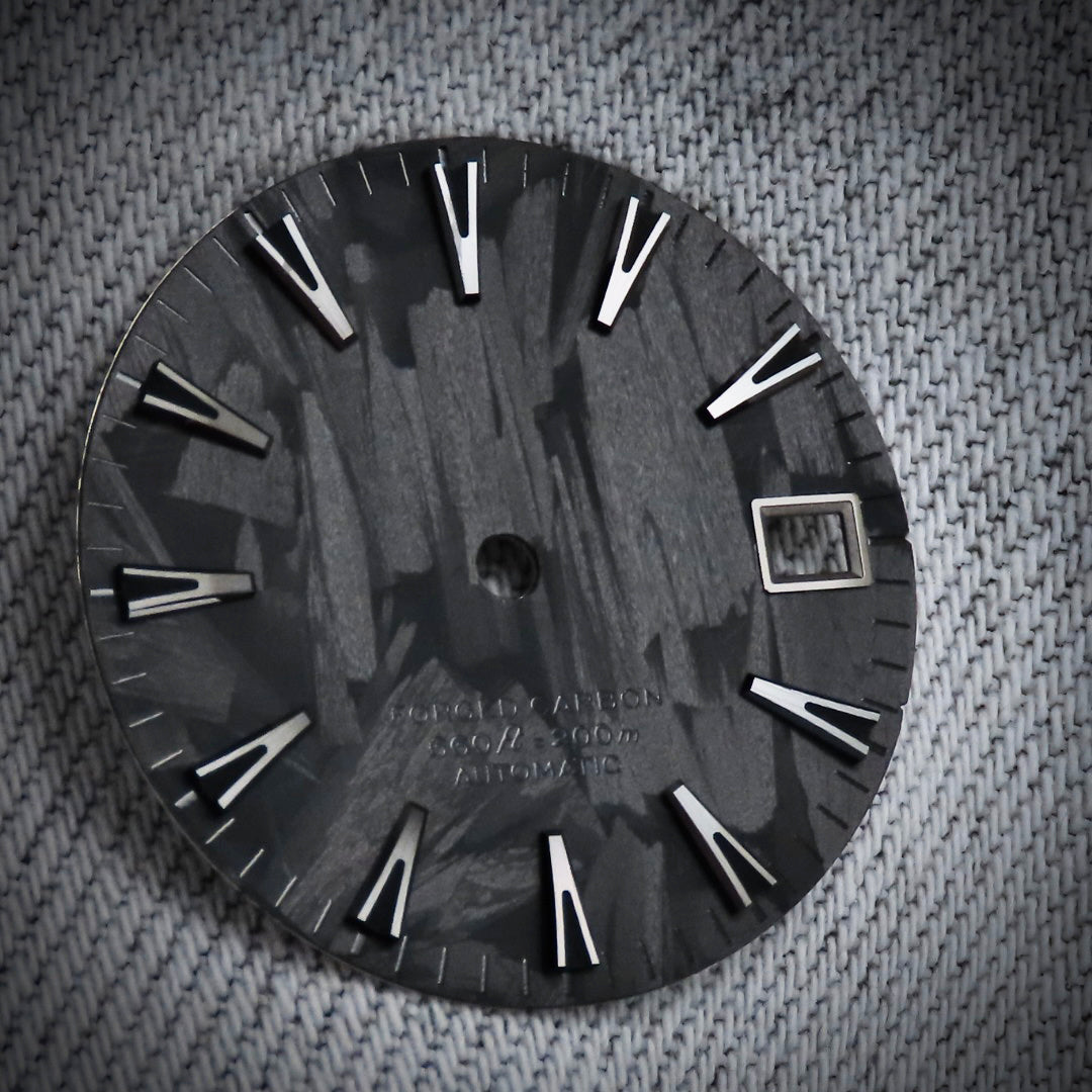 Dial Maker -  Black Forged Carbon  Dial For Seiko Mod