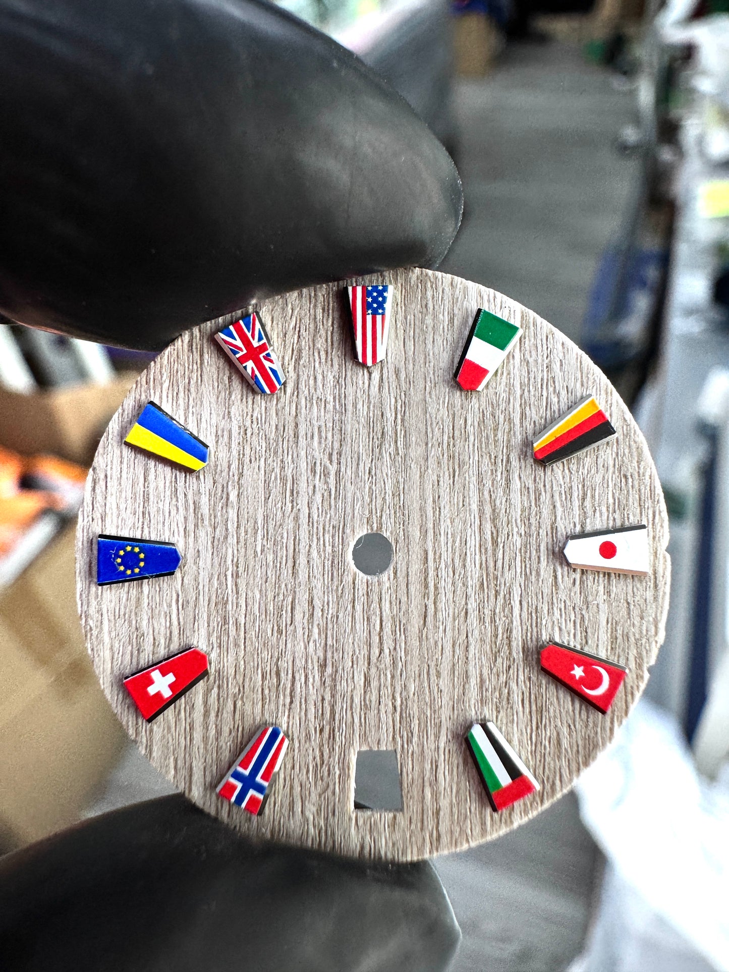 Dial Maker - Wood dial with National Flag Indices