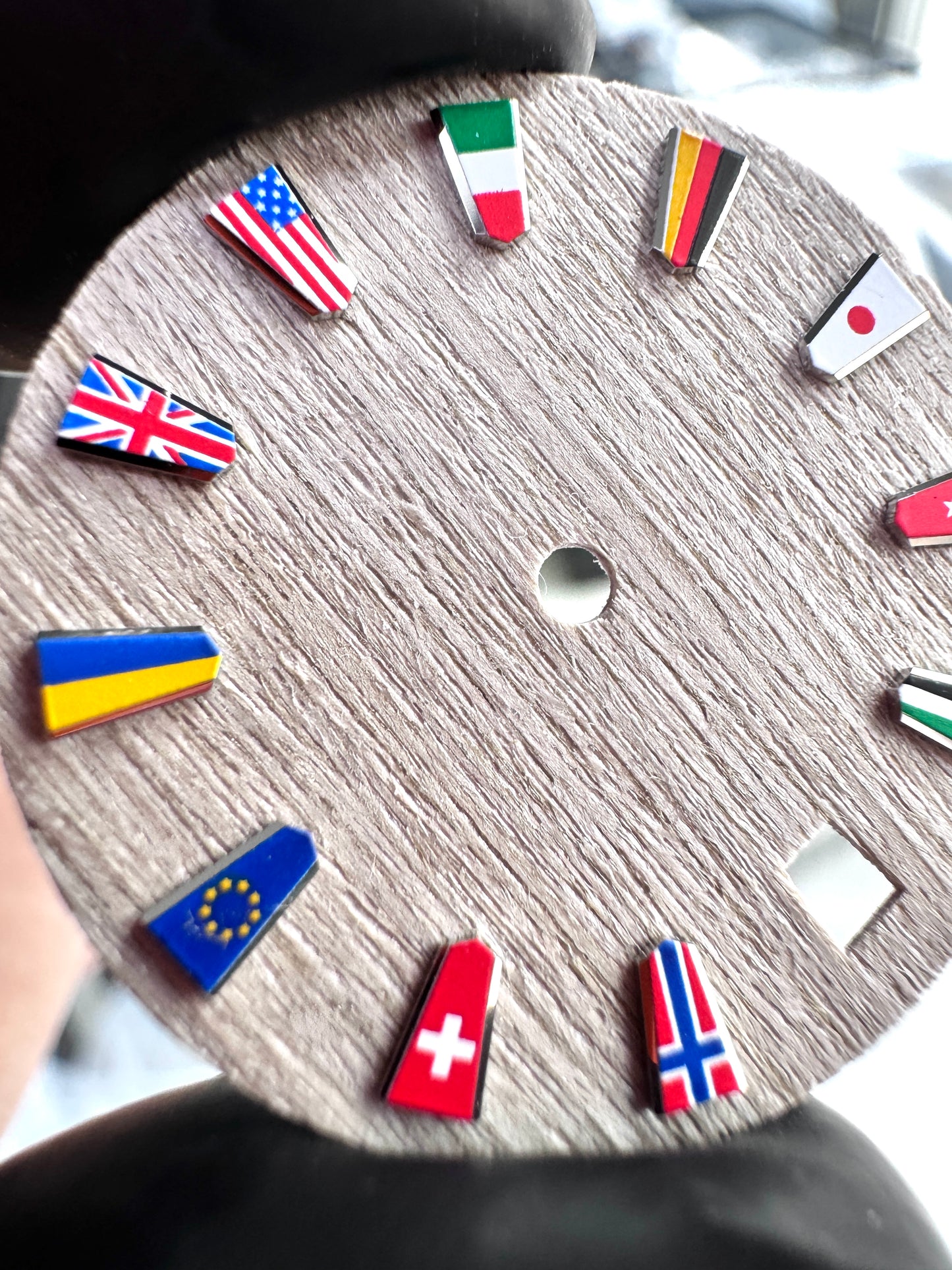 Dial Maker - Wood dial with National Flag Indices