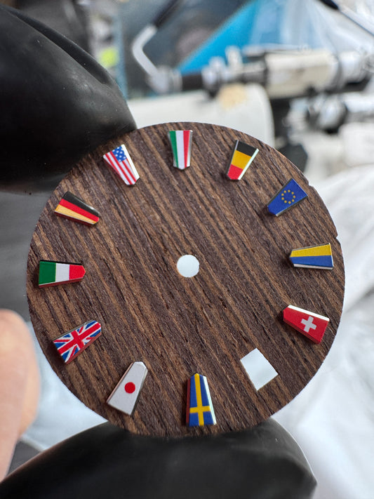 Dial Maker - Wood dial with National Flag Indices