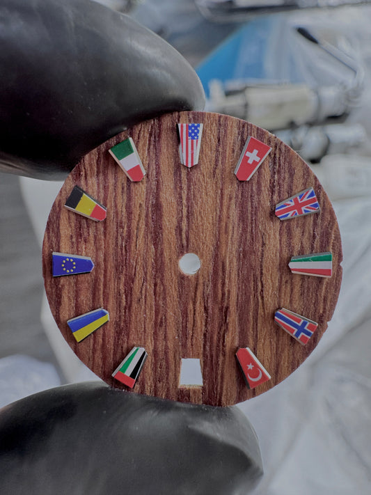 Dial Maker - Wood dial with National Flag Indices