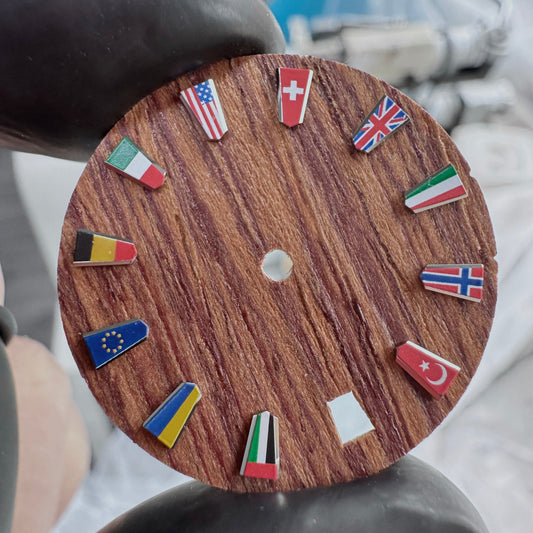 Dial Maker - Wood dial with National Flag Indices