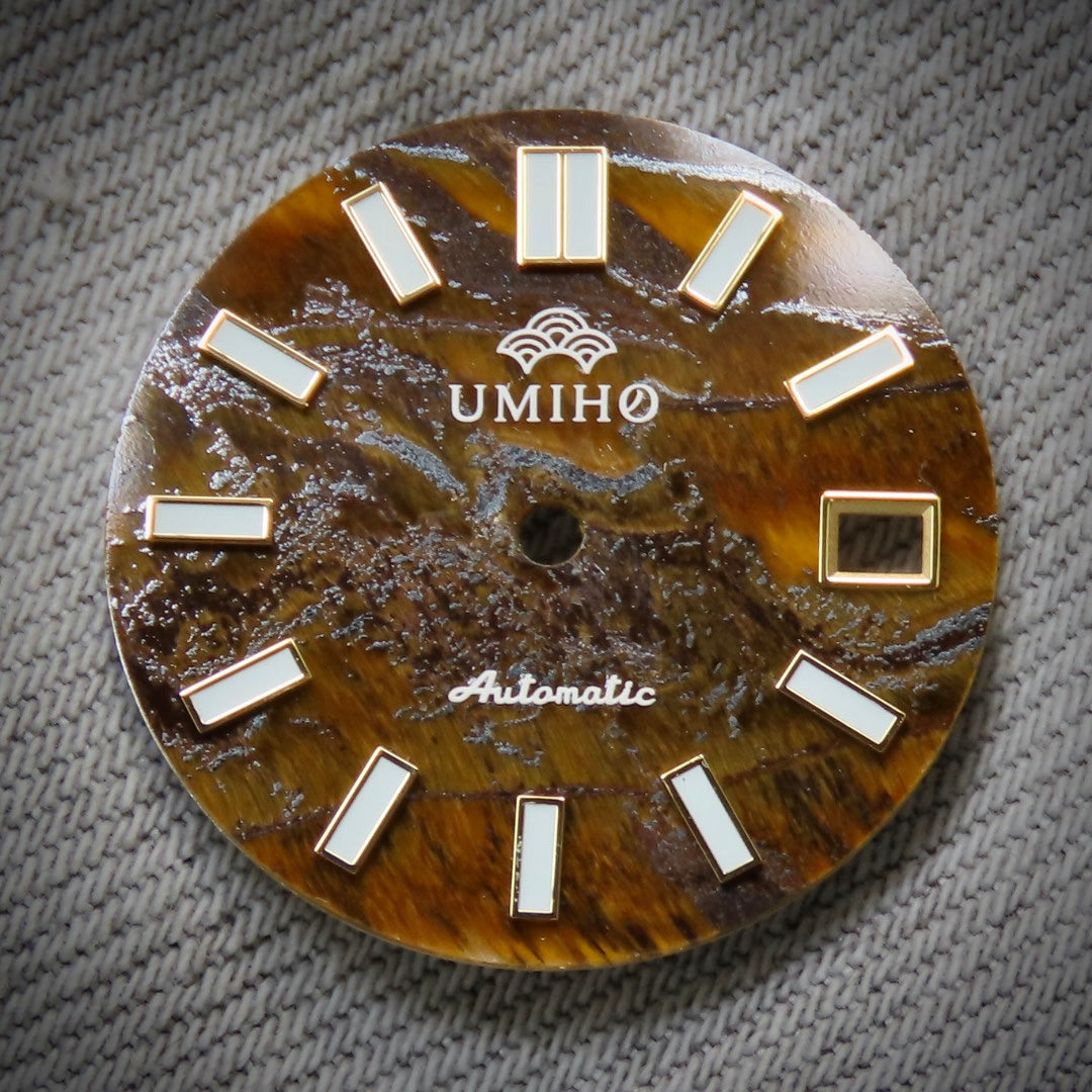 Dial Maker -  Yellow Tiger's Eye Stone Dial for NH Movement