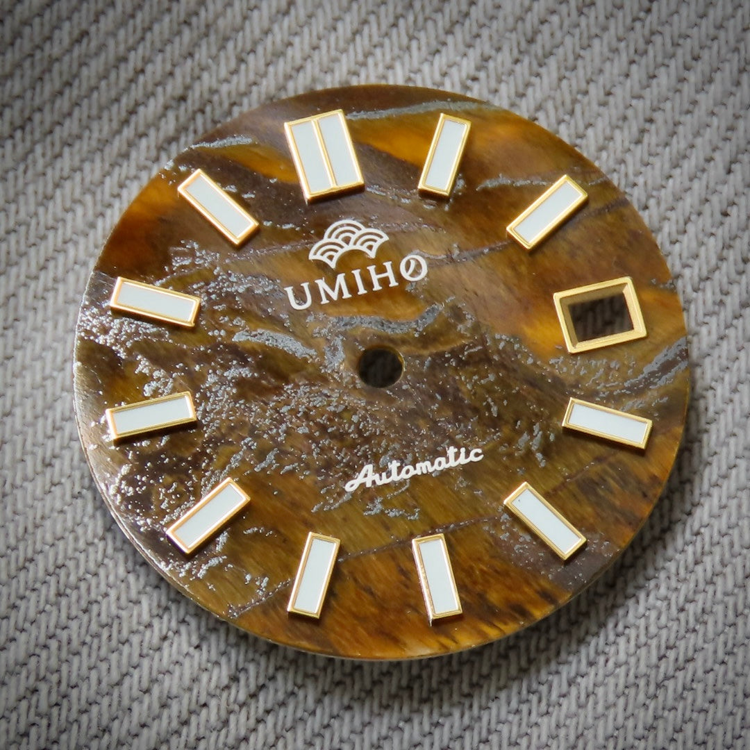 Dial Maker -  Yellow Tiger's Eye Stone Dial for NH Movement