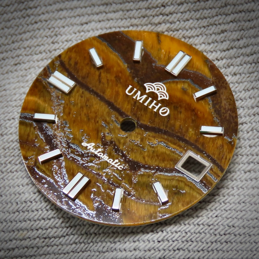 Dial Maker -  Yellow Tiger's Eye Stone Dial for NH Movement