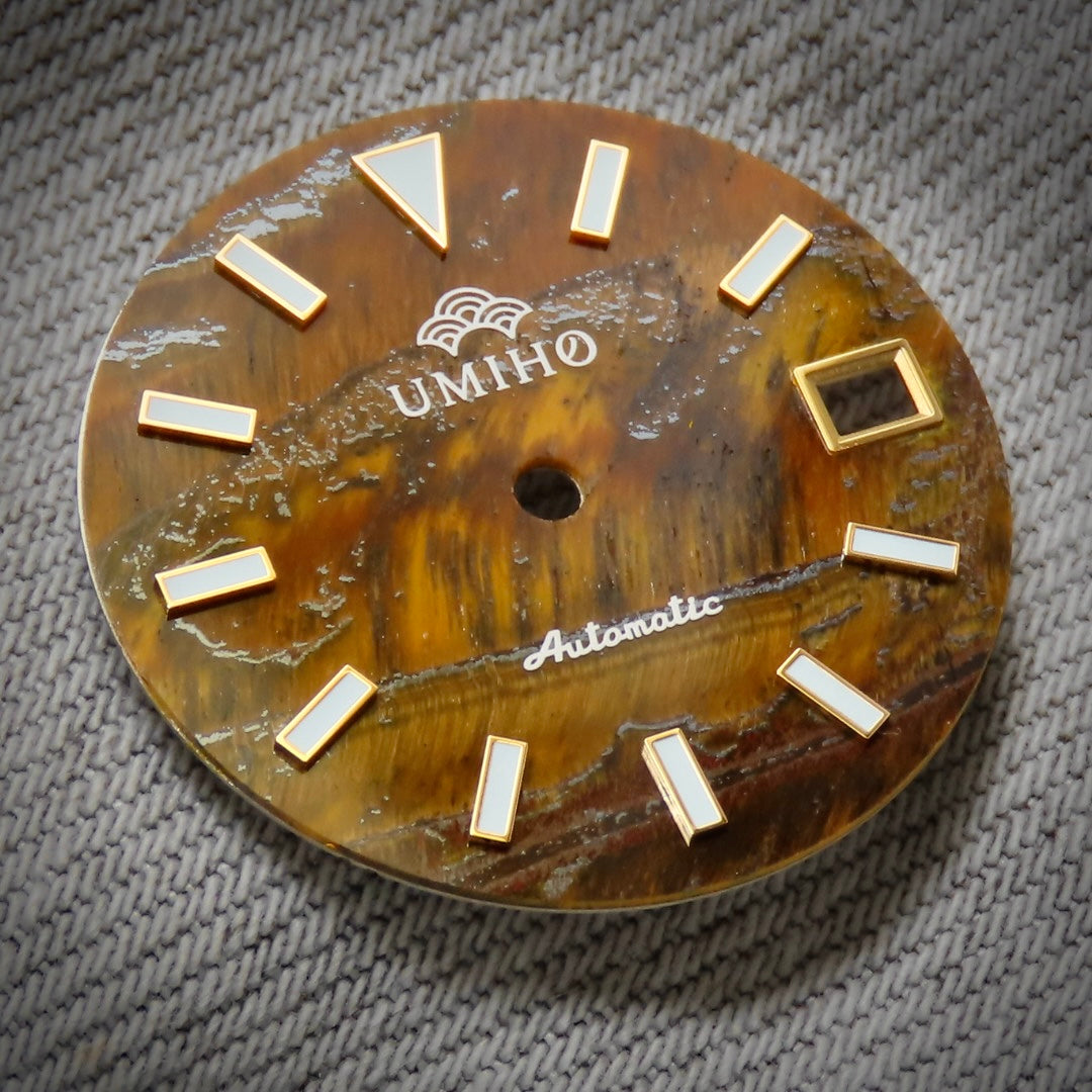 Dial Maker -  Yellow Tiger's Eye Stone Dial for NH Movement
