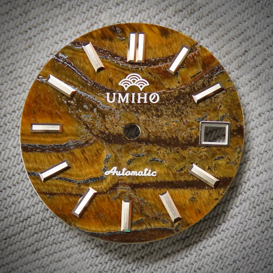 Dial Maker -  Yellow Tiger's Eye Stone Dial for NH Movement