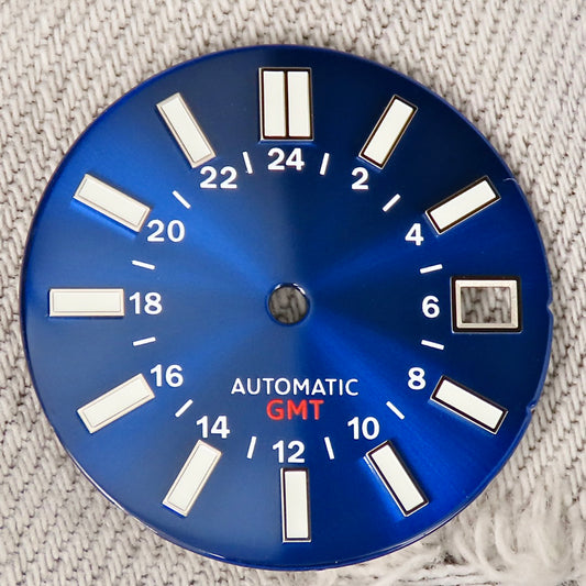 Dial Maker -Blue Enamel Sunburst GMT Dial for NH34