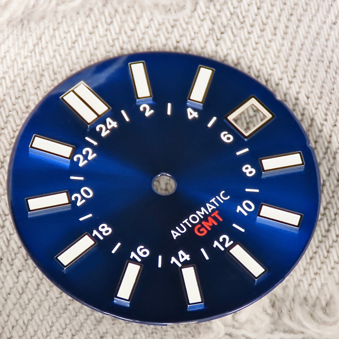 Dial Maker -Blue Enamel Sunburst GMT Dial for NH34