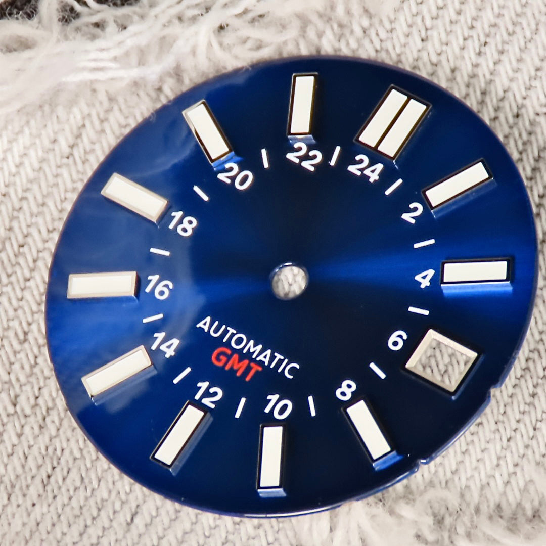 Dial Maker -Blue Enamel Sunburst GMT Dial for NH34