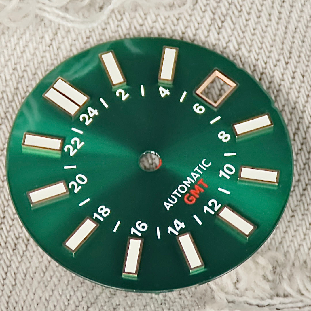 Dial Maker -Green Enamel Sunburst GMT Dial for NH34