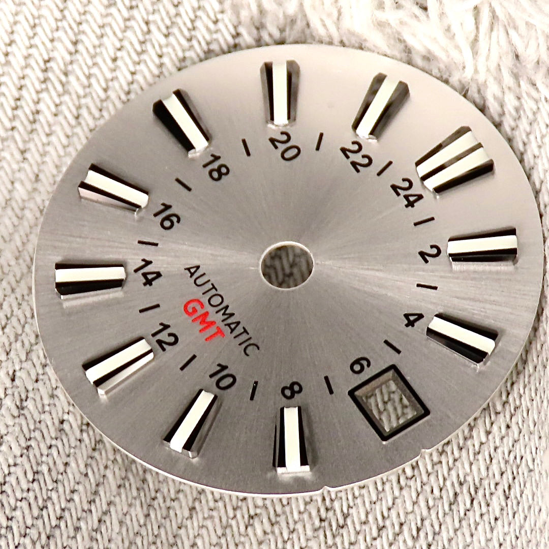 Dial Maker - Silver Sunburst GMT Dial for NH34