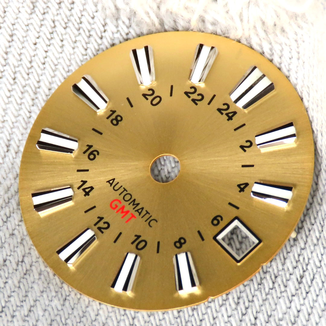 Dial Maker - Gold Sunburst GMT Dial for NH34