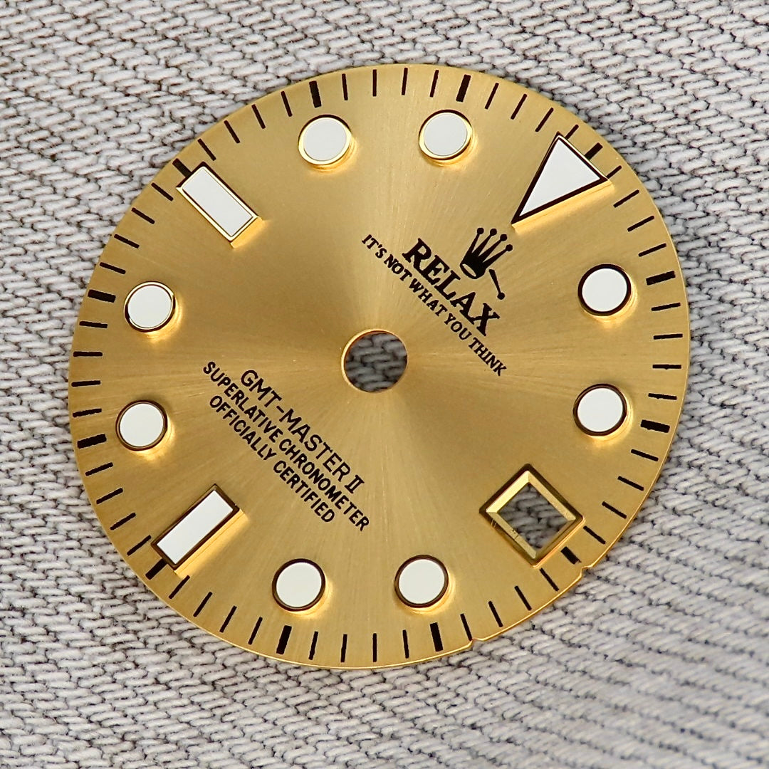 Dial Maker -  Gold Relax GMT Dial For NH34