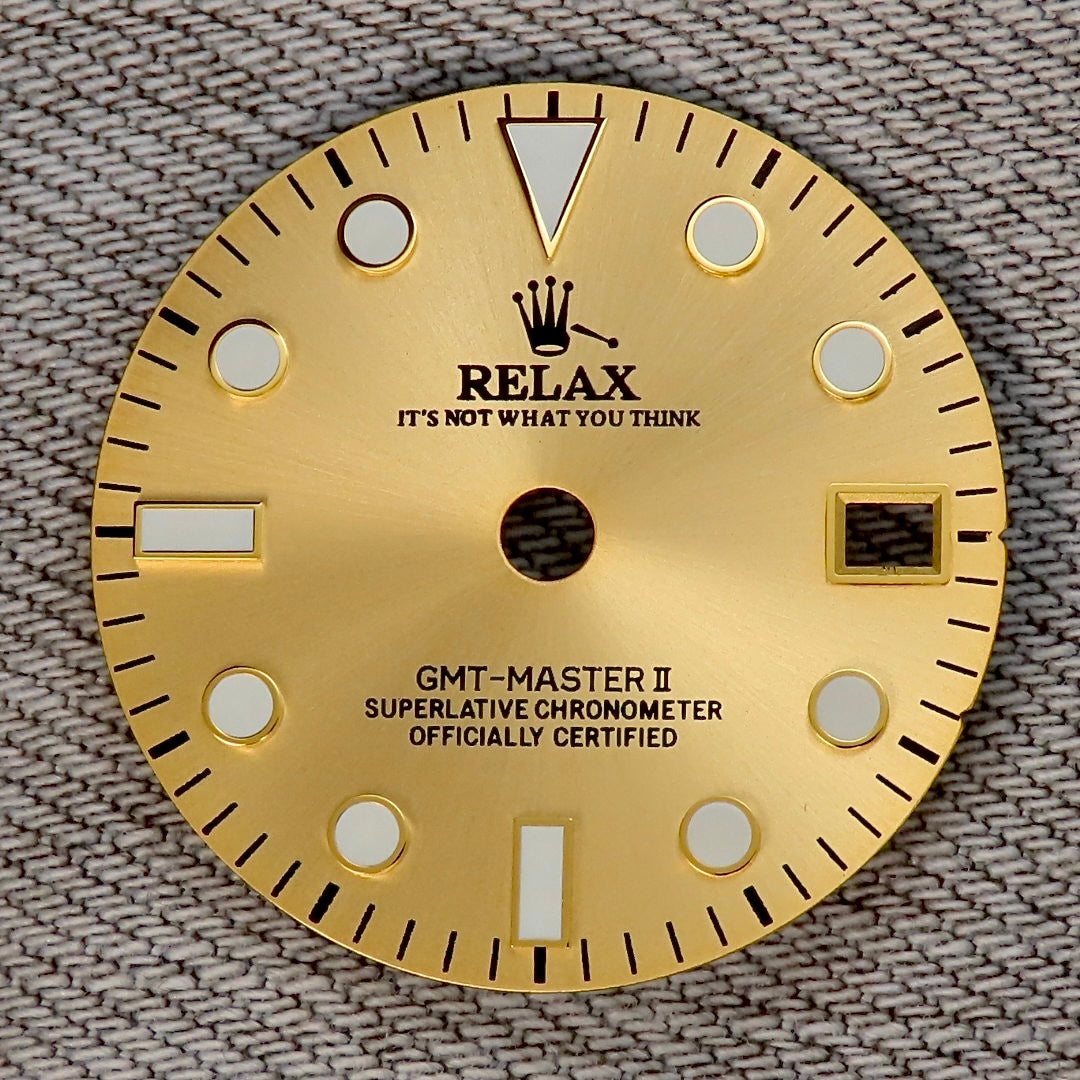 Dial Maker -  Gold Relax GMT Dial For NH34