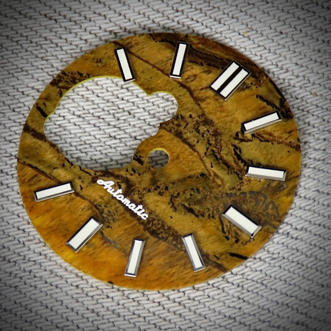 Dial Maker -  Yellow Tiger's Eye Stone Dial for NH38 Movement