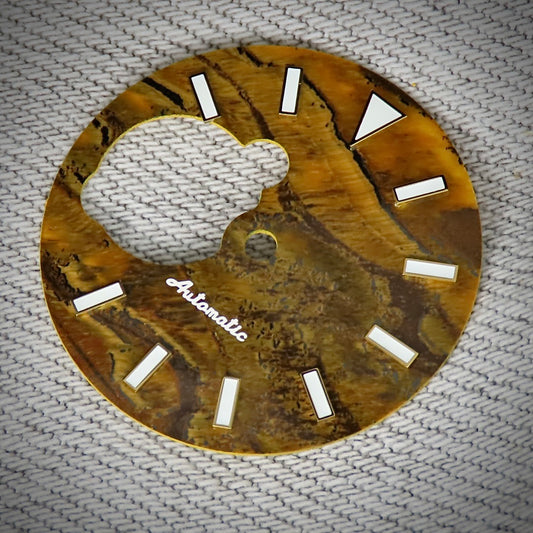Dial Maker -  Yellow Tiger's Eye Stone Dial for NH38 Movement