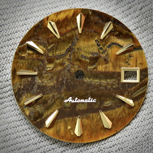 Dial Maker -  Yellow Tiger's Eye Stone Dial for NH Movement