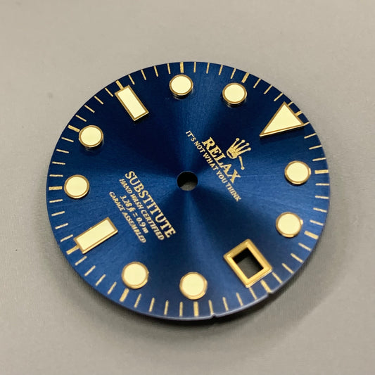 Dial Maker - Sunburst Blue with Yellow Gold Relax Dial