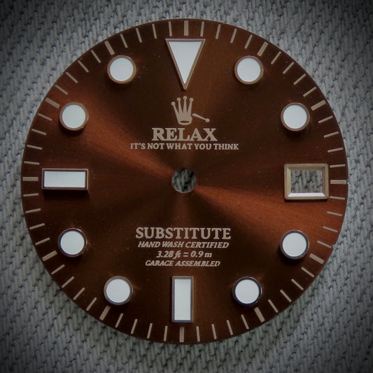 Dial Maker - Sunburst Brown with Rose Gold Relax Dial