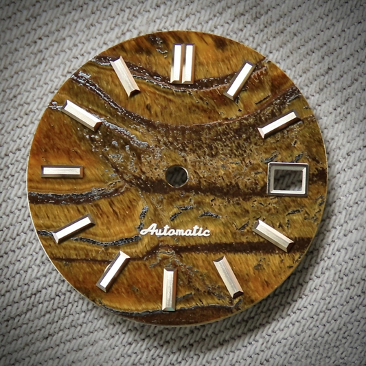 Dial Maker -  Yellow Tiger's Eye Stone Dial for NH Movement