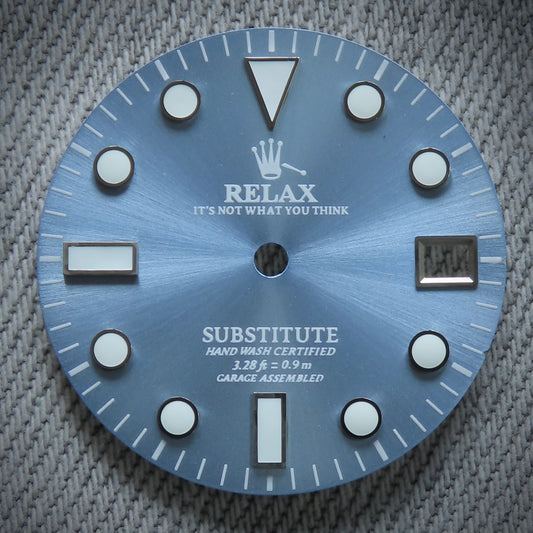 Dial Maker - Sunburst Light Blue with White Relax Dial